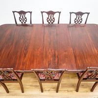 96-Inch Queen Anne Dining Table With 3 Leaves And 8 Chairs