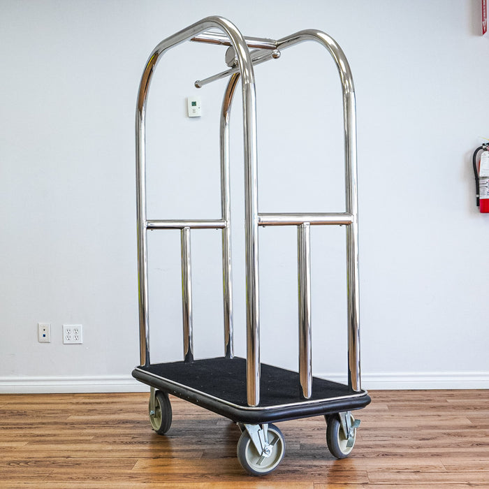 70-Inch Tall Chrome Luggage Cart