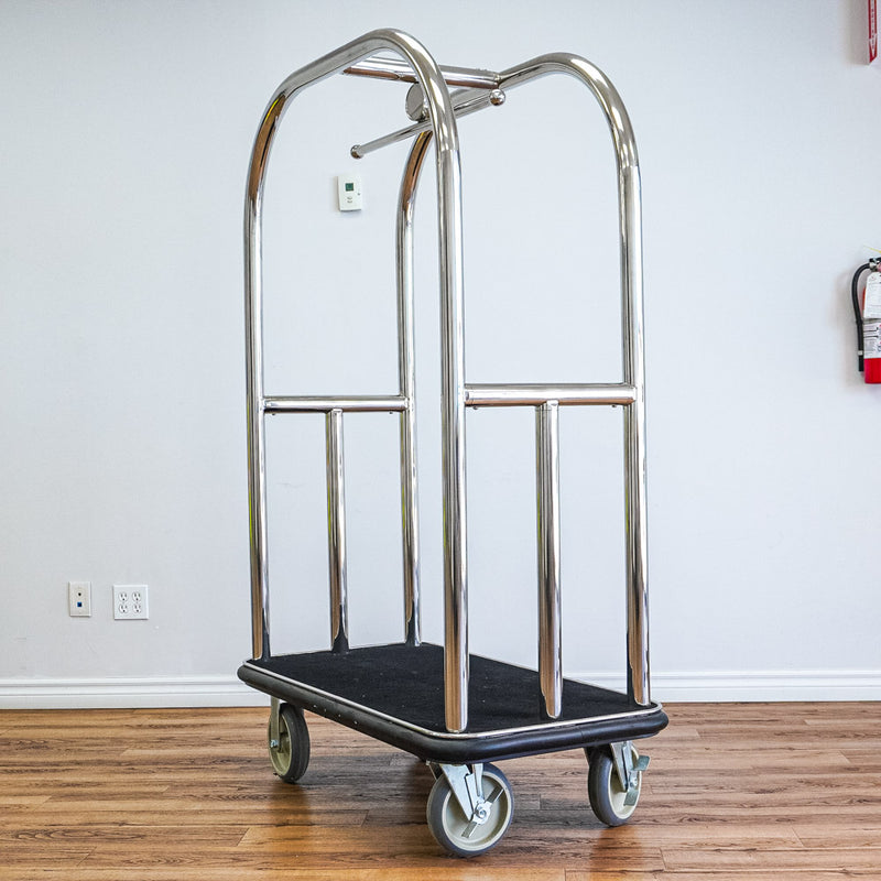 70-Inch Tall Chrome Luggage Cart