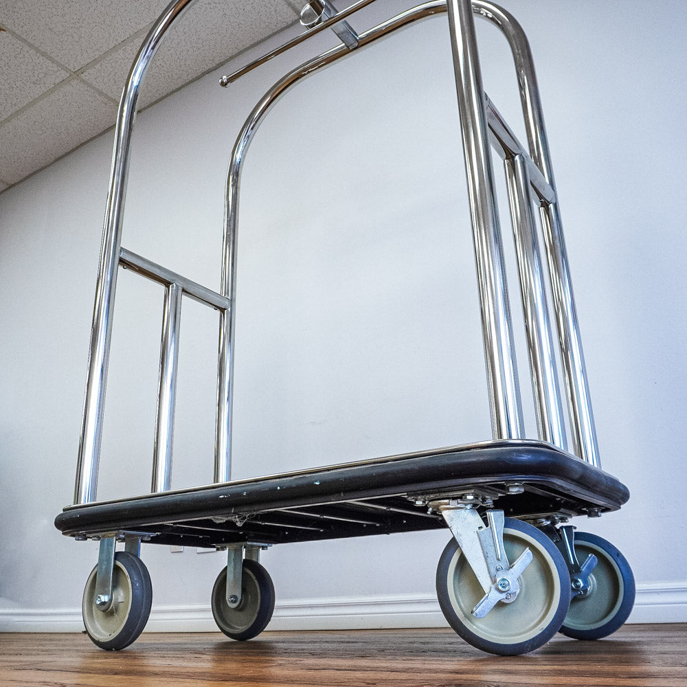 70-Inch Tall Chrome Luggage Cart