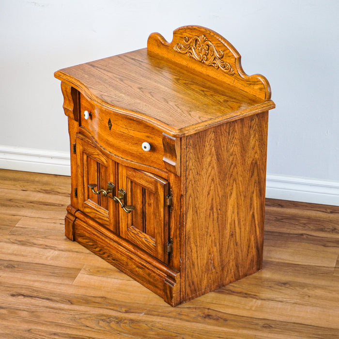 32-Inch W Hardwood Nightstand with 2-Door Cabinet & 1-Drawer