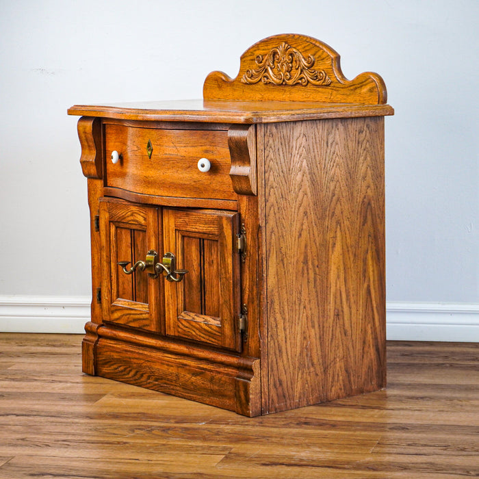 32-Inch W Hardwood Nightstand with 2-Door Cabinet & 1-Drawer