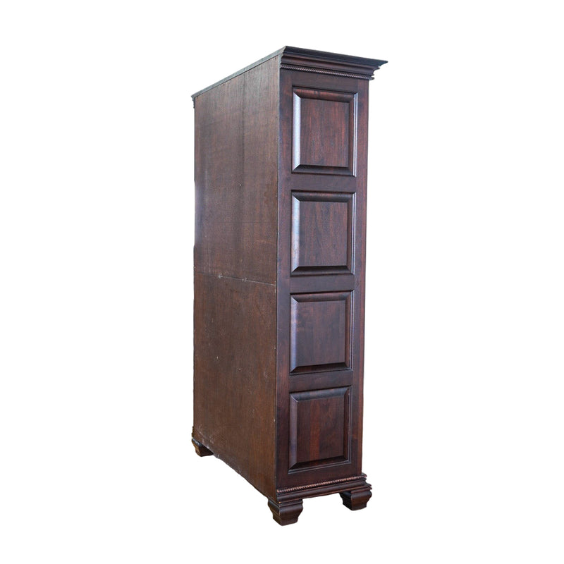 69-Inch 4-shelf Bookcase Cabinet With Glass Pocket Doors
