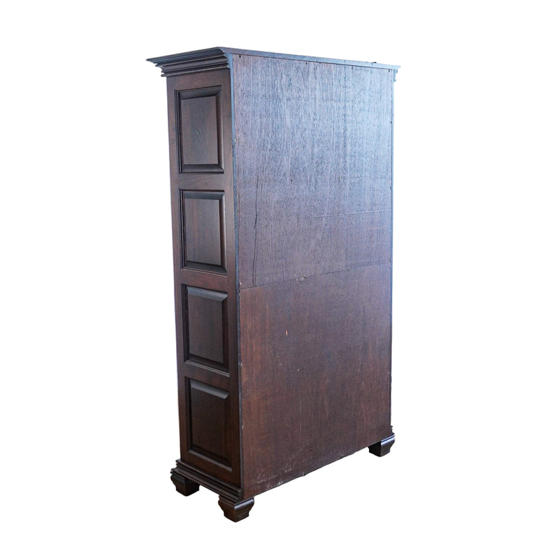 69-Inch 4-shelf Bookcase Cabinet With Glass Pocket Doors