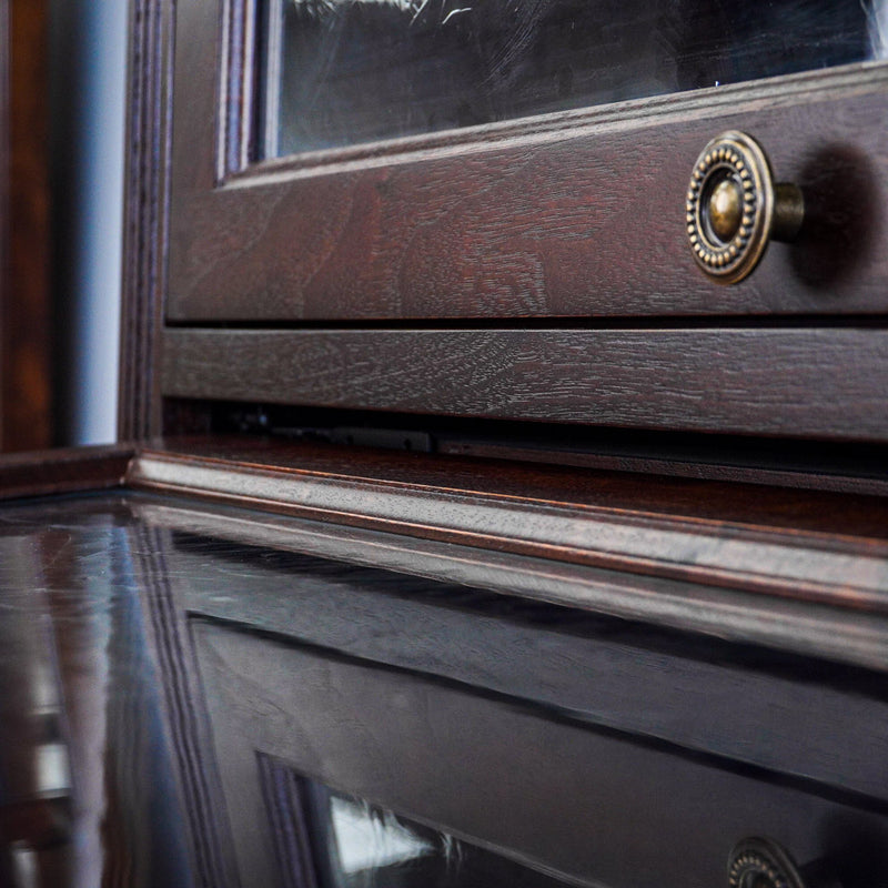 69-Inch 4-shelf Bookcase Cabinet With Glass Pocket Doors