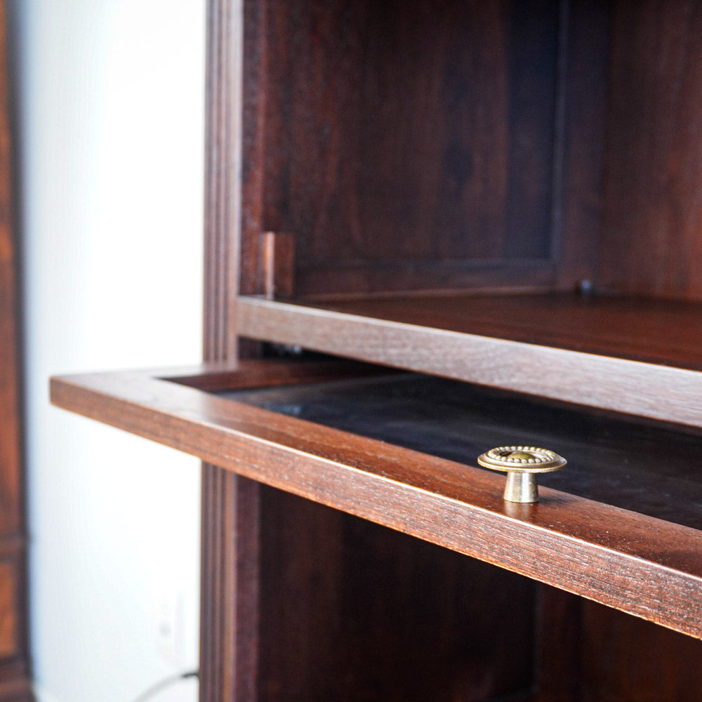 69-Inch 4-shelf Bookcase Cabinet With Glass Pocket Doors