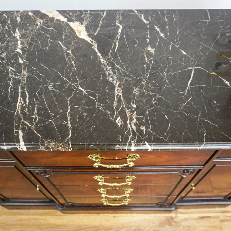 66-Inch Marble Top Antique Credenza