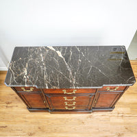 66-Inch Marble Top Antique Credenza