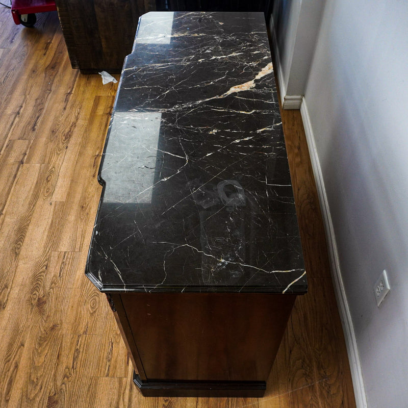 66-Inch Marble Top Antique Credenza