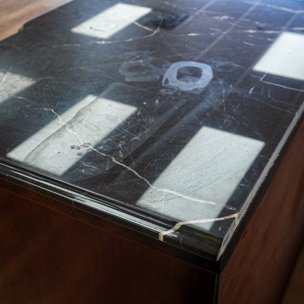 66-Inch Marble Top Antique Credenza