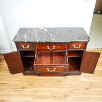 66-Inch Marble Top Antique Credenza