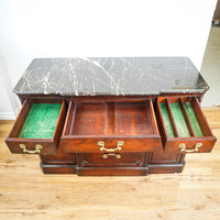 66-Inch Marble Top Antique Credenza