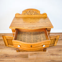 32-Inch W Hardwood Nightstand with 2-Door Cabinet & 1-Drawer
