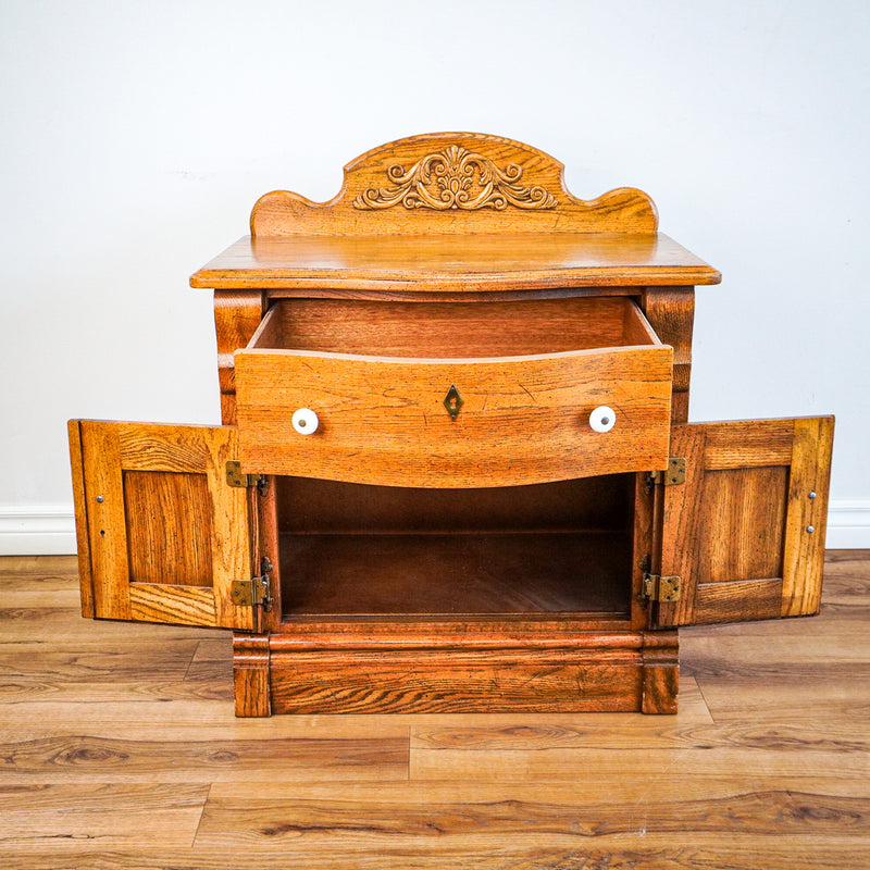 32-Inch W Hardwood Nightstand with 2-Door Cabinet & 1-Drawer