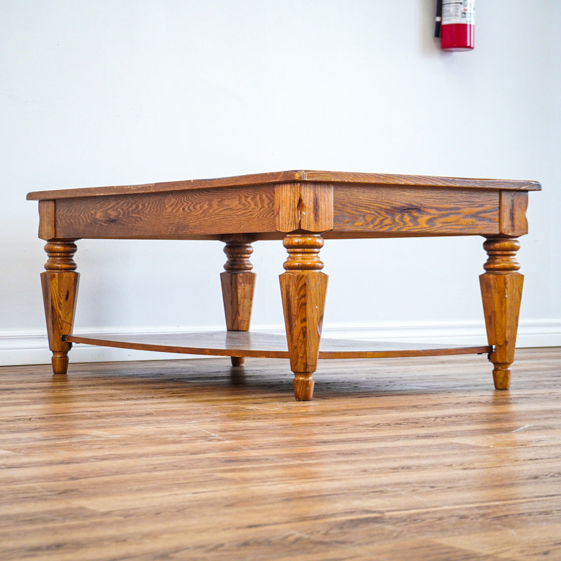 48-Inch W Hardwood Rectangular Coffee Table with Lower Shelf
