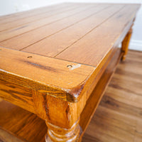 48-Inch W Hardwood Rectangular Coffee Table with Lower Shelf
