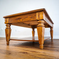 48-Inch W Hardwood Rectangular Coffee Table with Lower Shelf