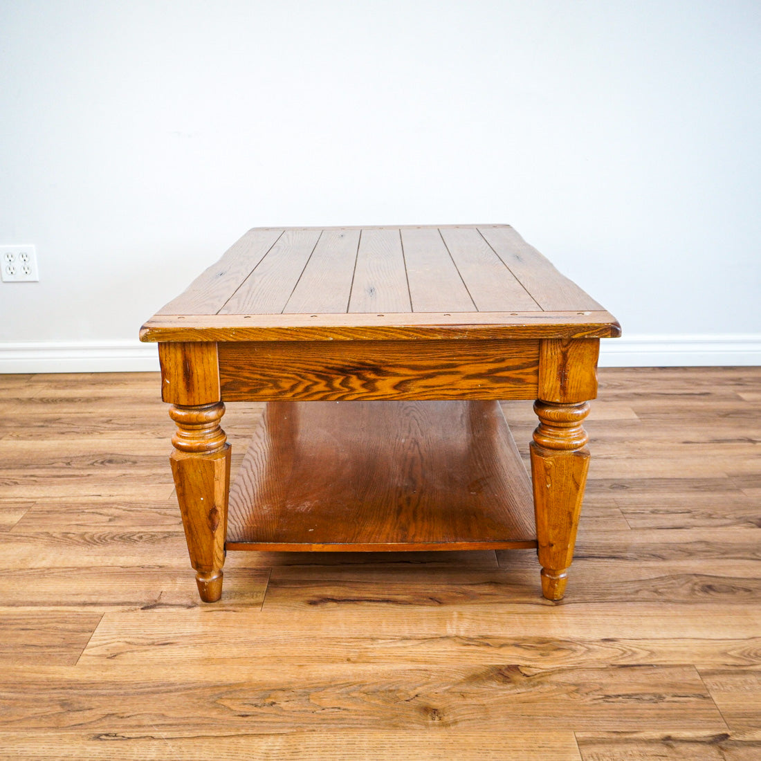 48-Inch W Hardwood Rectangular Coffee Table with Lower Shelf