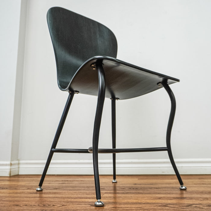 17.5-Inch W Black Solid Wood Armless Dining Chair (Hairline Fissures)