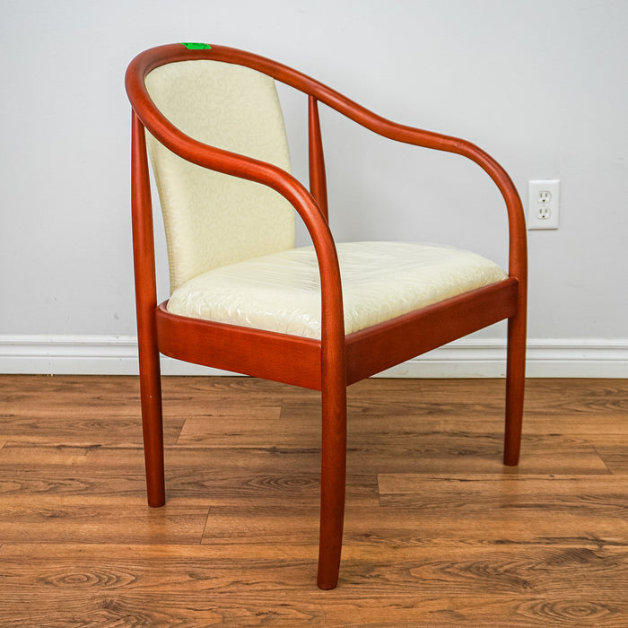 24-Inch W Accent Chair with Patterned Upholstery & Dark Wood Frame
