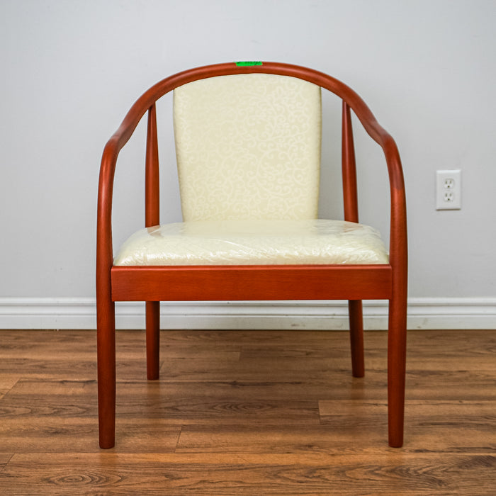 24-Inch W Accent Chair with Patterned Upholstery & Dark Wood Frame