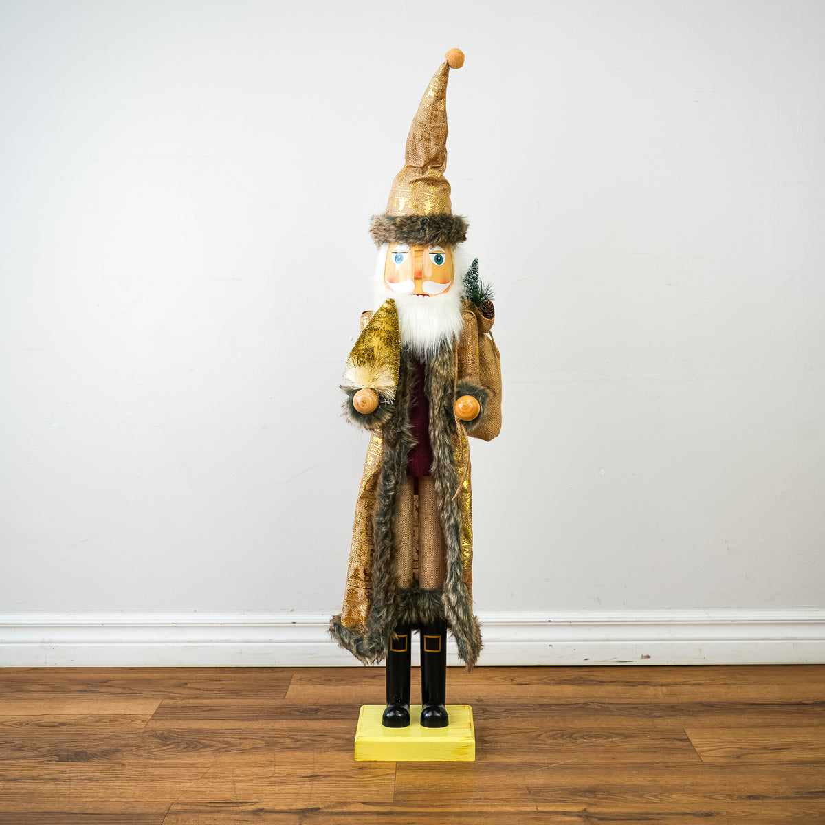 36-Inch Golden Holiday Nutcracker