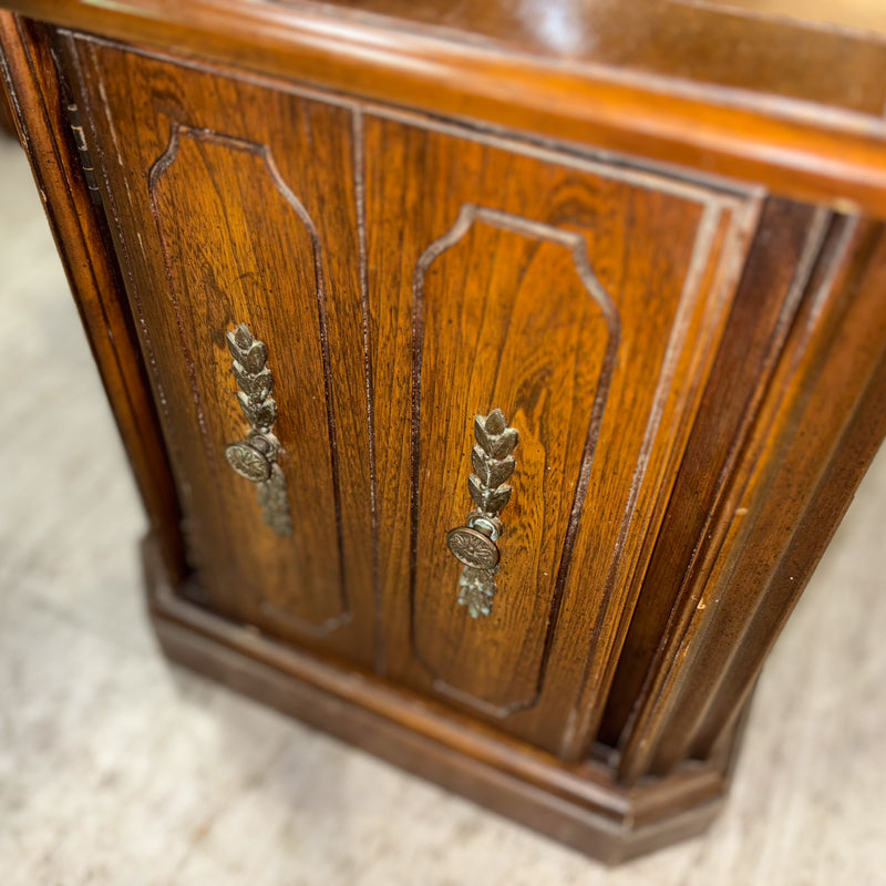 26-Inch Wooden End Table with Accented Storage Cabinet