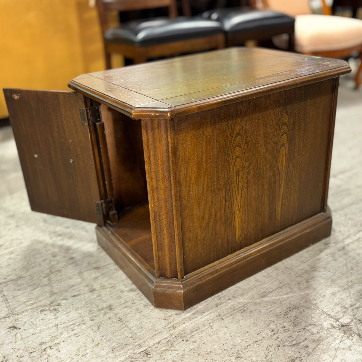 26-Inch Wooden End Table with Accented Storage Cabinet