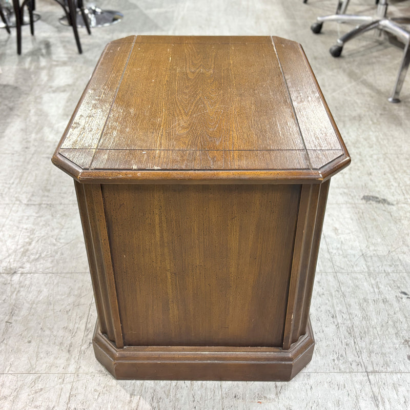 26-Inch Wooden End Table with Accented Storage Cabinet