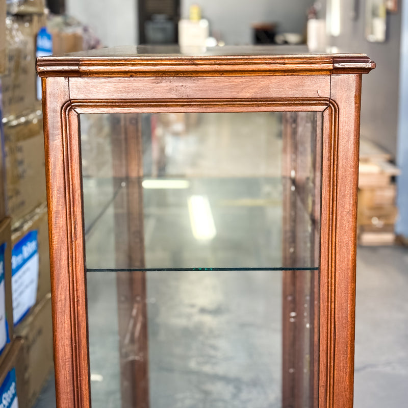 36”W Rustic Wood/Glass Display Cabinet