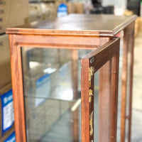 36”W Rustic Wood/Glass Display Cabinet