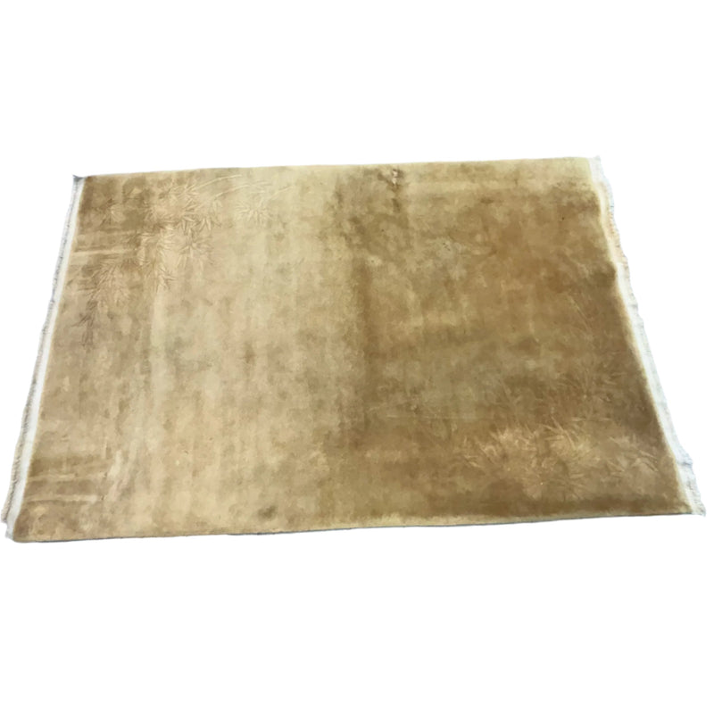 112 x 72-Inch Carpet in Beige with Embossed Bamboo Leaves Pattern