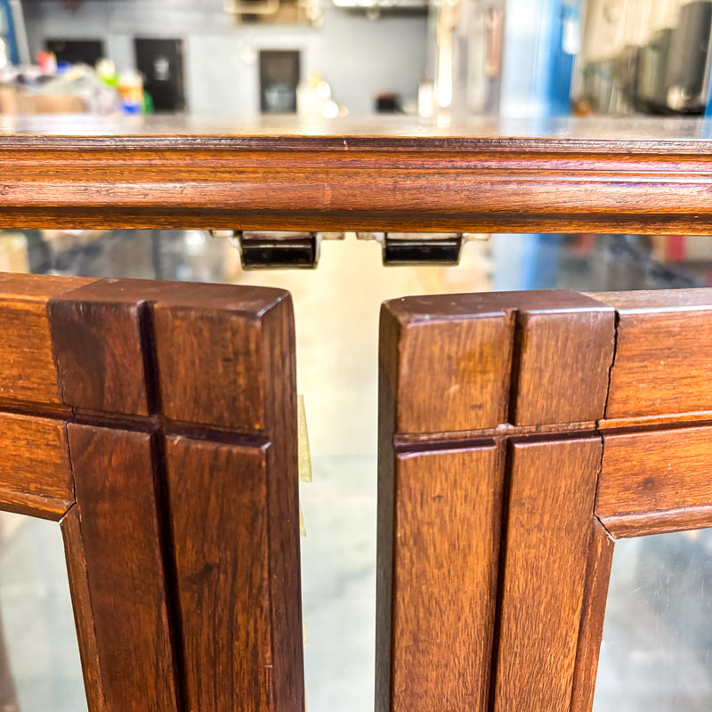 36”W Rustic Wood/Glass Display Cabinet