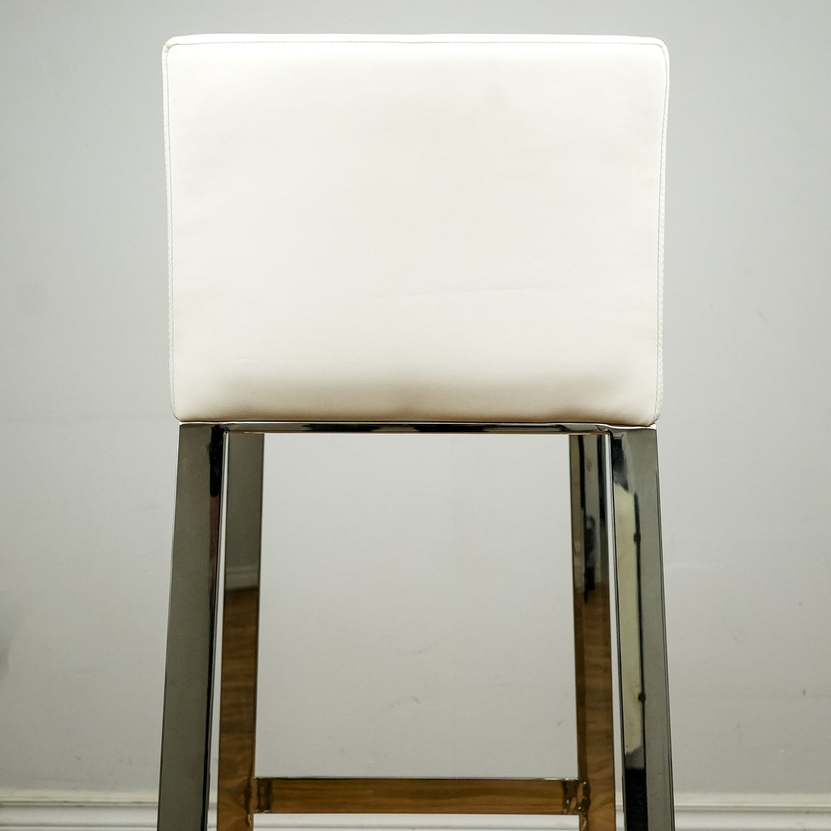 Architect 16-inch Square White Counter Stool with Backrest