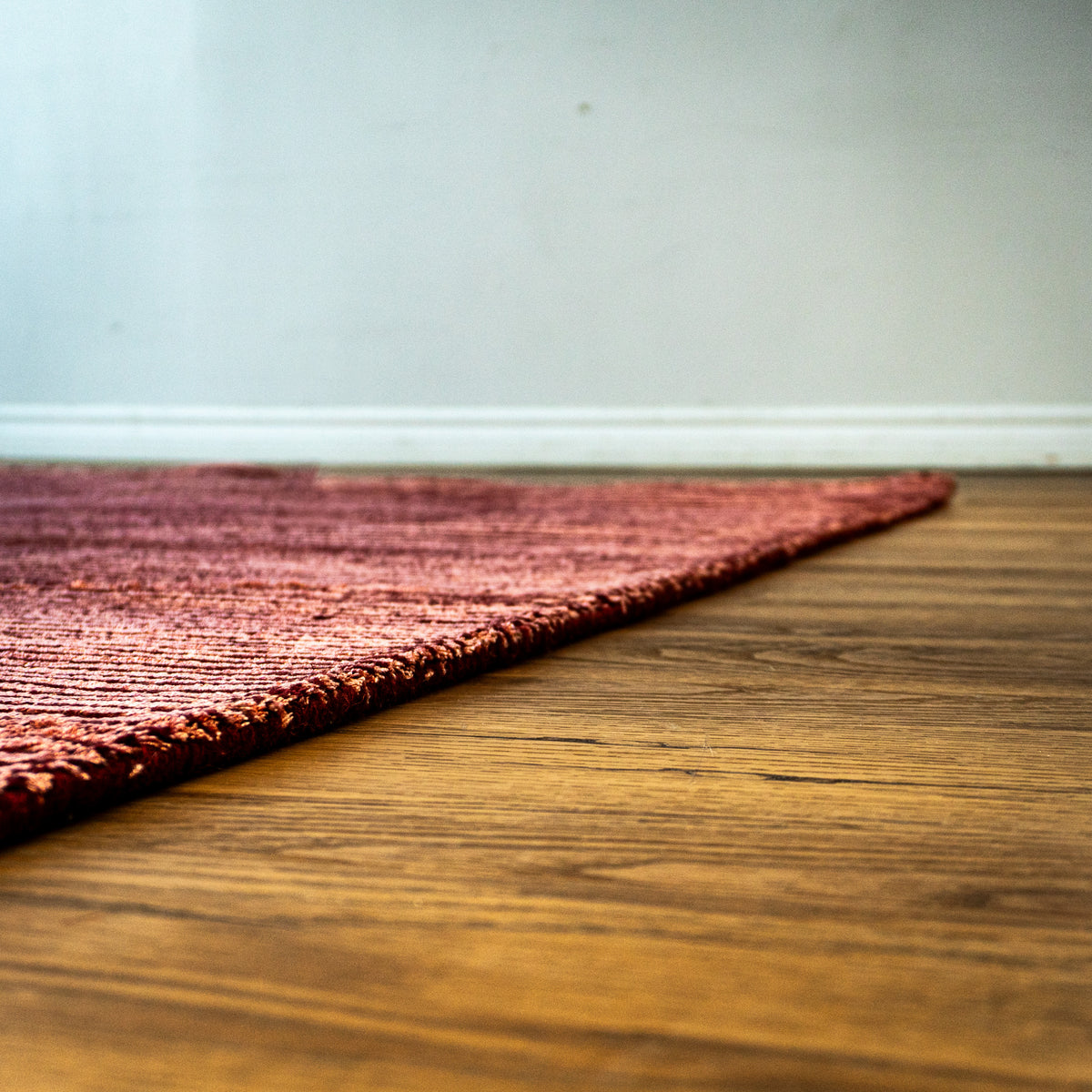 Hand Woven Wool Area Rug in Earthy Burgundy/Pink, 60 x 90-Inches