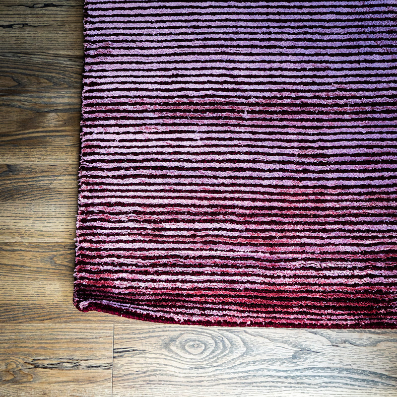 Hand Woven Wool Area Rug in Earthy Burgundy/Pink, 60 x 90-Inches