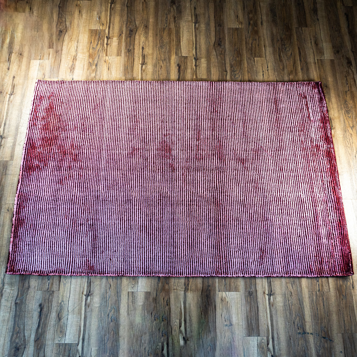 Hand Woven Wool Area Rug in Earthy Burgundy/Pink, 60 x 90-Inches