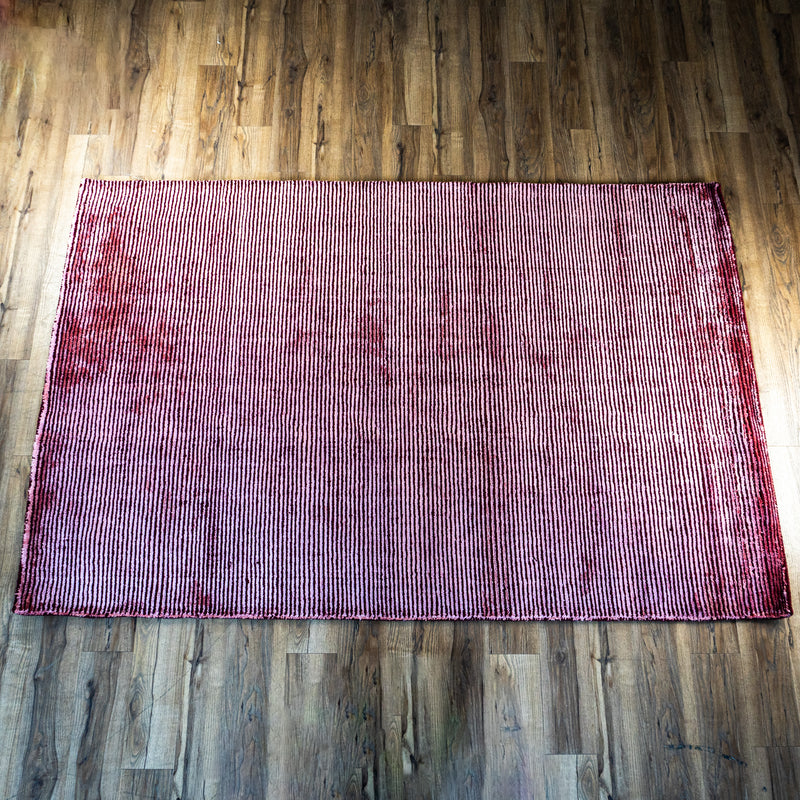 Hand Woven Wool Area Rug in Earthy Burgundy/Pink, 60 x 90-Inches