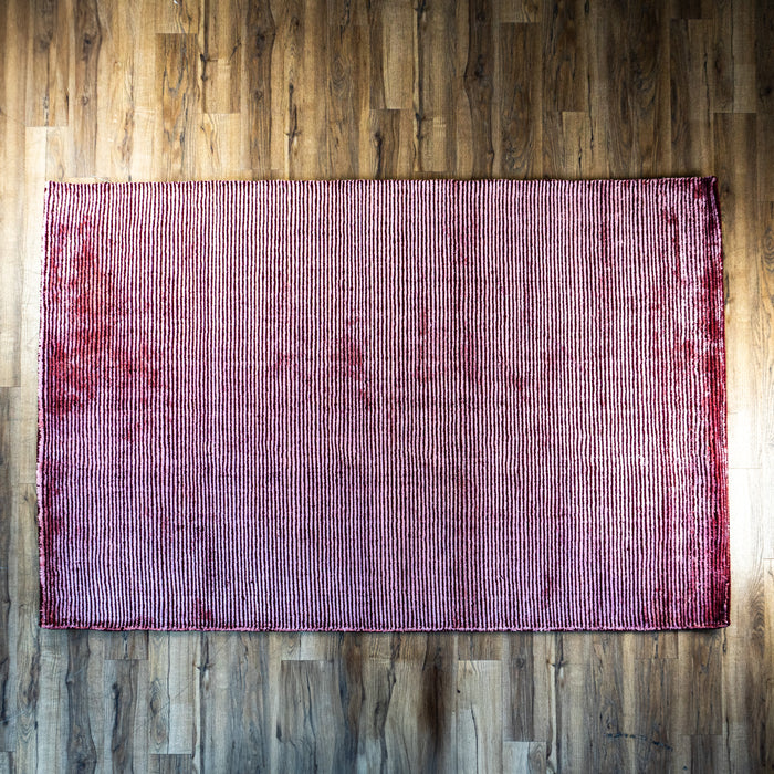 Hand Woven Wool Area Rug in Earthy Burgundy/Pink, 60 x 90-Inches