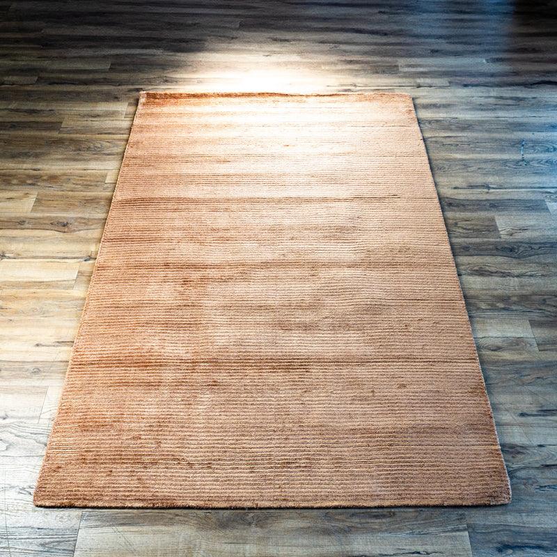 Hand Woven Wool Area Rug in Earthy Beige/Tan, 60 x 90-Inches