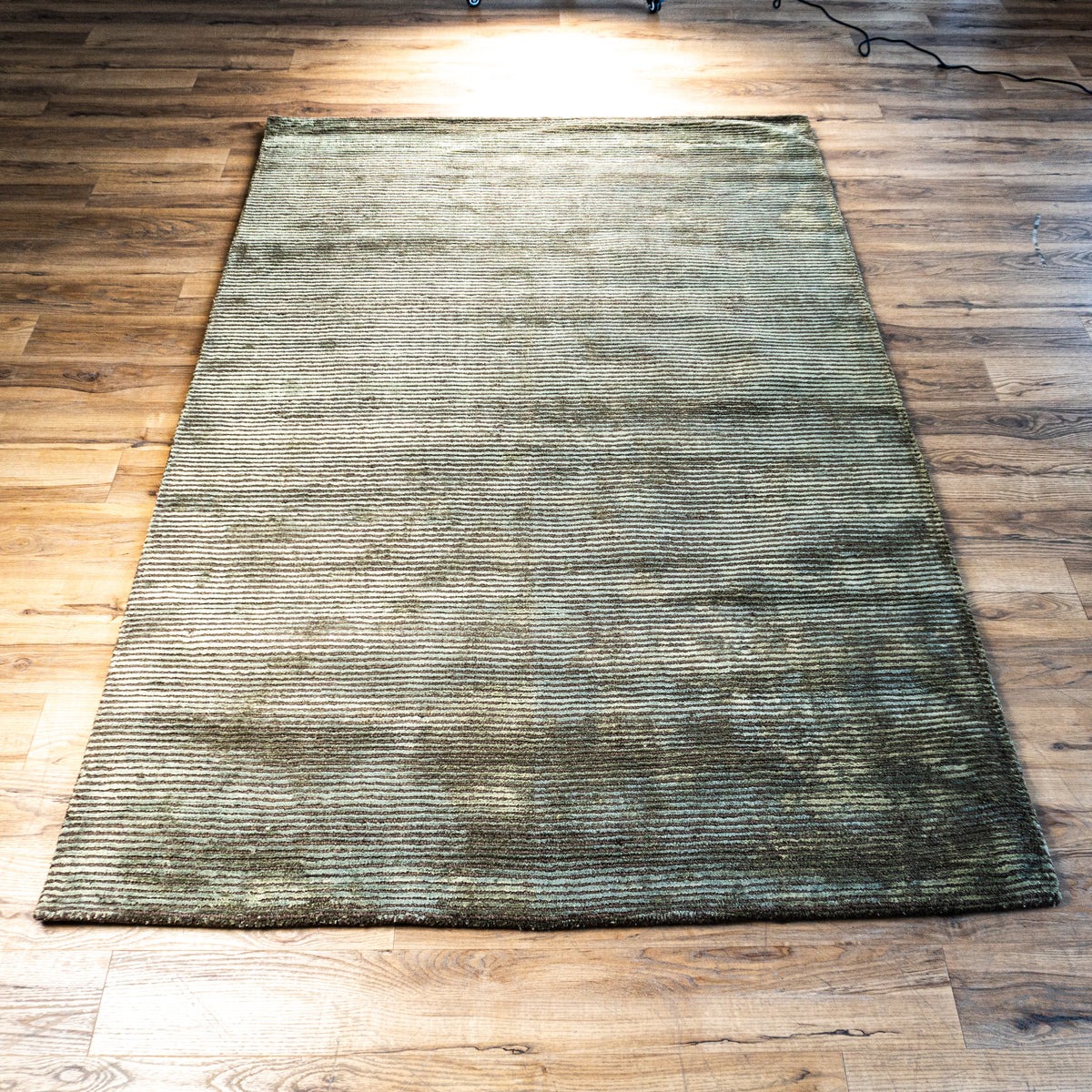 Hand Woven Wool Area Rug in Earthy Green/Olive, 60 x 90-Inches