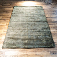 Hand Woven Wool Area Rug in Earthy Green/Olive, 60 x 90-Inches