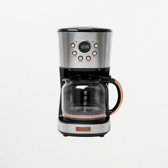 Haden Programmable Coffee Maker-Steel w/Copper