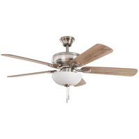 Hampton Bay Rothley II 52-inch Indoor Brushed Nickel Ceiling Fan with Reversible Blades & LED Light Kit