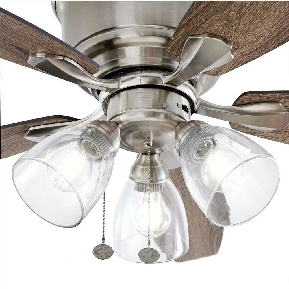 Stoneridge 52-inch Indoor Brushed Nickel Ceiling Fan with Reversible Blades & LED Light