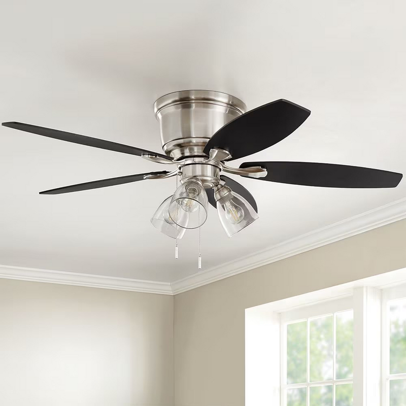 Stoneridge 52-inch Indoor Brushed Nickel Ceiling Fan with Reversible Blades & LED Light