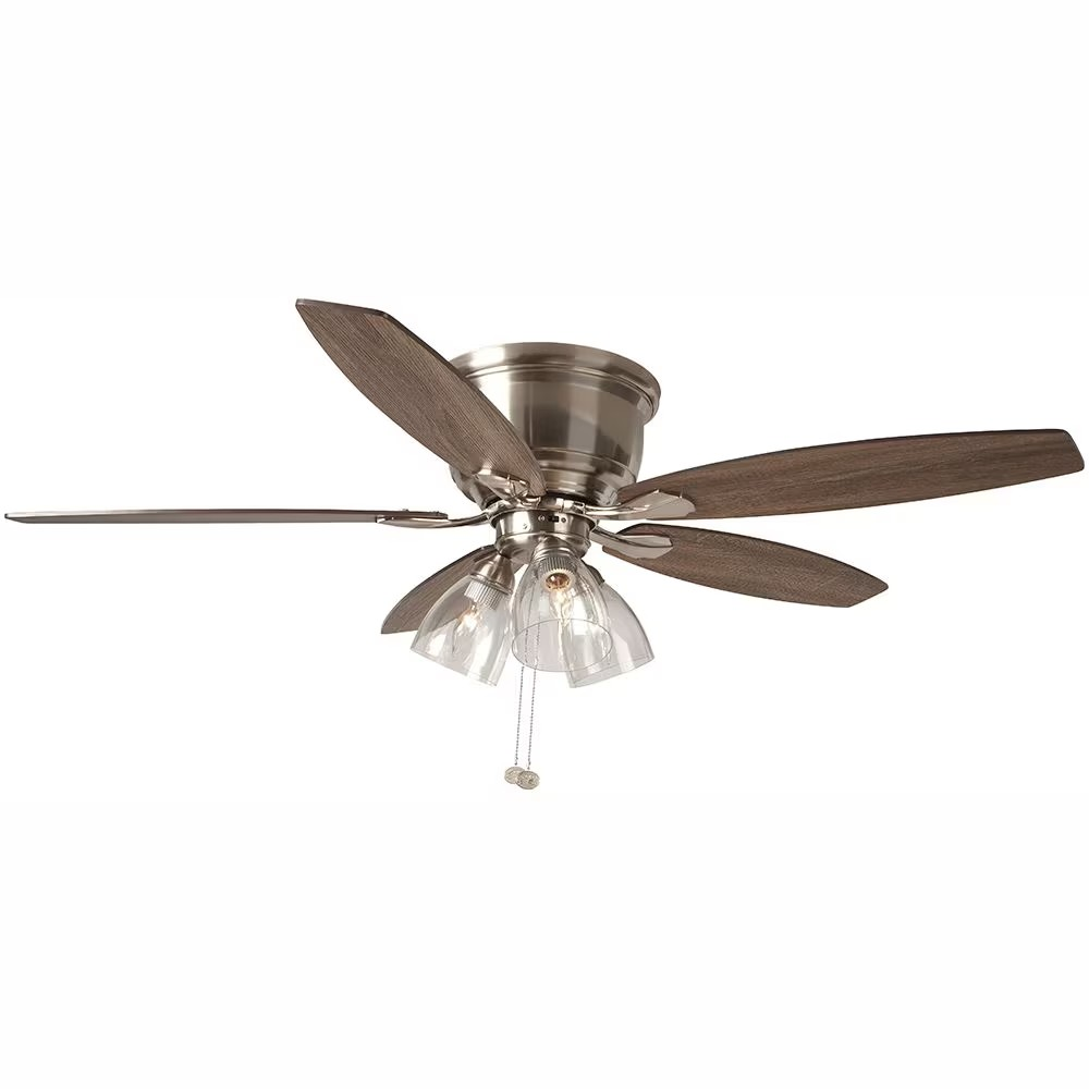 Stoneridge 52-inch Indoor Brushed Nickel Ceiling Fan with Reversible Blades & LED Light