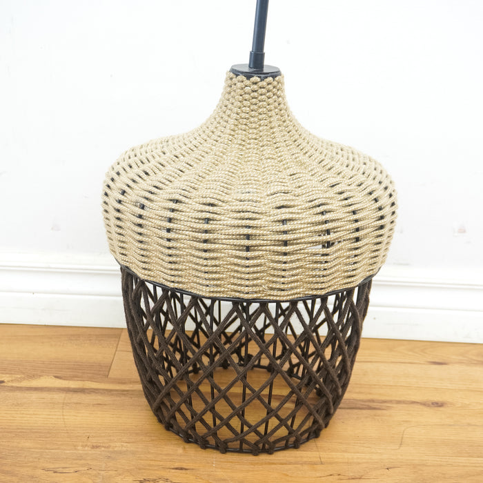 Hannah Outdoor Pendant Light – Beige Top, Brown Bottom