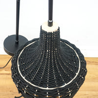 Hannah Outdoor Pendant Light – Black Top, Beige Bottom