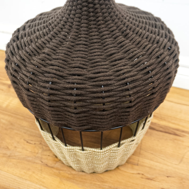 Hannah Outdoor Pendant Light – Brown Top, Beige Bottom